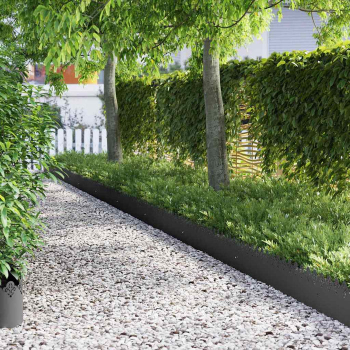 Borduri pentru gazon 30 pcs Negru 103 x 0,05 x 22 cm Oțel - WALTI WALTI