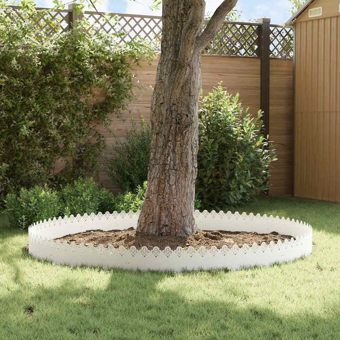 Borduri pentru gazon 20 pcs Alb 103 x 0,05 x 22 cm Oțel - WALTI WALTI