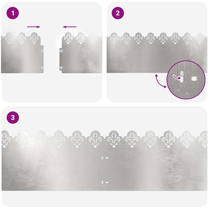 Borduri pentru gazon 10 pcs Argintiu 103 x 0,05 x 22 cm - WALTI WALTI