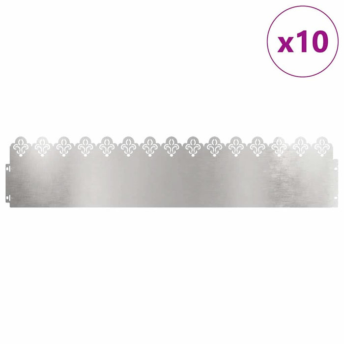Borduri pentru gazon 10 pcs Argintiu 103 x 0,05 x 22 cm - WALTI WALTI