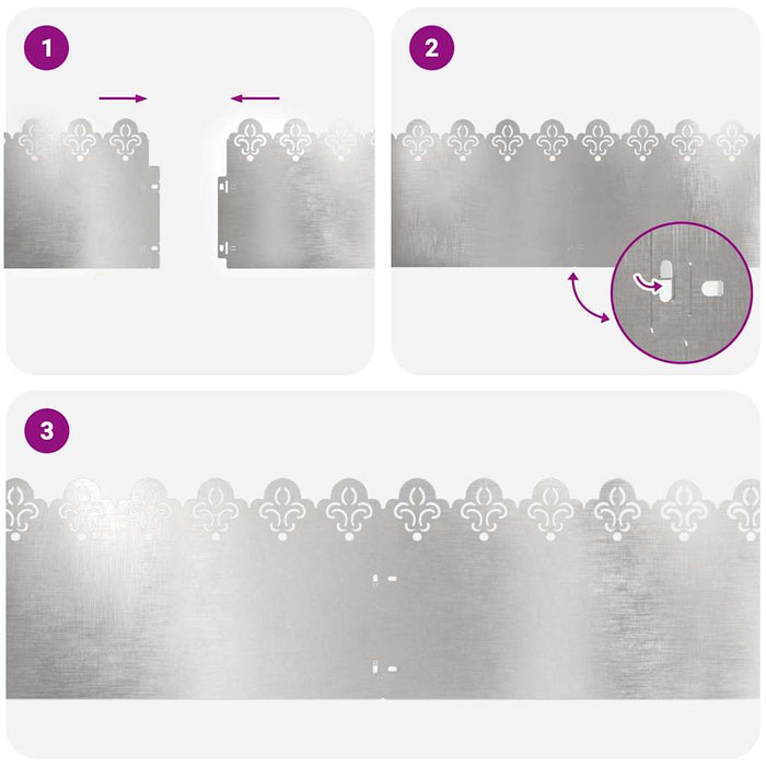 Borduri pentru gazon 20 pcs Argintiu 103 x 0,05 x 22 cm - WALTI WALTI