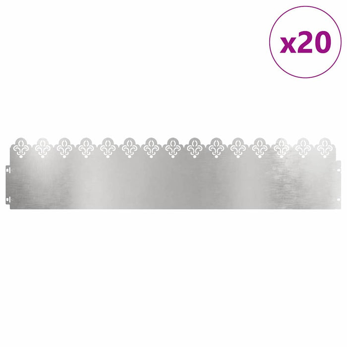 Borduri pentru gazon 20 pcs Argintiu 103 x 0,05 x 22 cm - WALTI WALTI