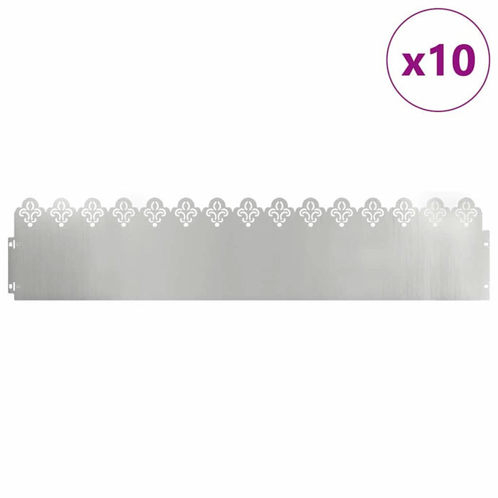 Borduri pentru gazon 10 pcs Argintiu 103 x 0,05 x 22 cm - WALTI WALTI