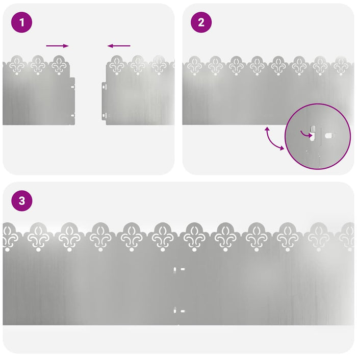 Borduri pentru gazon 30 pcs Argintiu 103 x 0,05 x 22 cm - WALTI WALTI