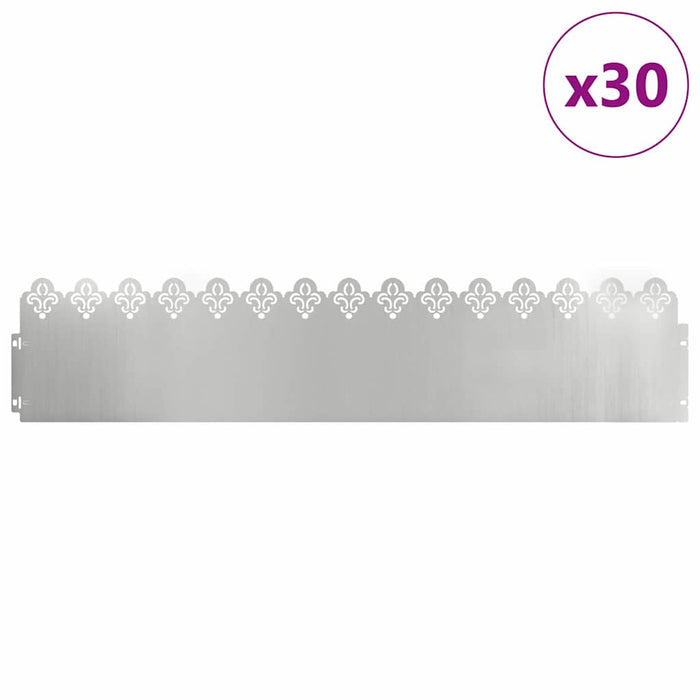 Borduri pentru gazon 30 pcs Argintiu 103 x 0,05 x 22 cm - WALTI WALTI