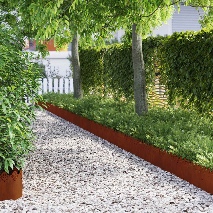 Borduri pentru gazon 10 pcs Ruginit 103 x 0,05 x 22 cm - WALTI WALTI