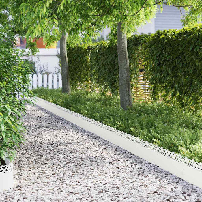 Borduri pentru gazon 10 pcs Alb 103 x 0,05 x 22 cm Oțel - WALTI WALTI
