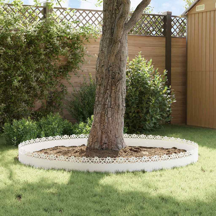 Borduri pentru gazon 20 pcs Alb 103 x 0,05 x 22 cm Oțel - WALTI WALTI
