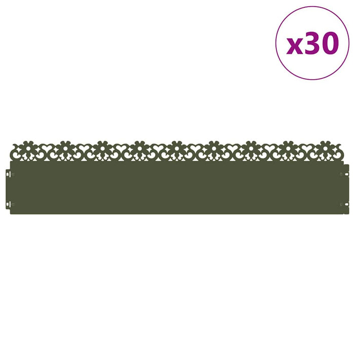 Borduri pentru gazon 30 pcs Verde măsliniu 103 x 0,05 x 22 cm - WALTI WALTI