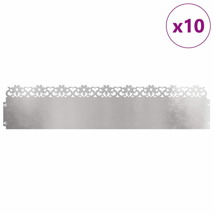 Borduri pentru gazon 10 pcs Argintiu 103 x 0,05 x 22 cm - WALTI WALTI
