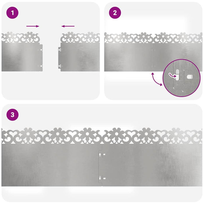 Borduri pentru gazon 20 pcs Argintiu 103 x 0,05 x 22 cm - WALTI WALTI