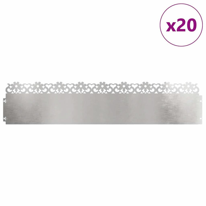 Borduri pentru gazon 20 pcs Argintiu 103 x 0,05 x 22 cm - WALTI WALTI