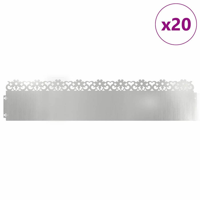 Borduri pentru gazon 20 pcs Argintiu 103 x 0,05 x 22 cm - WALTI WALTI