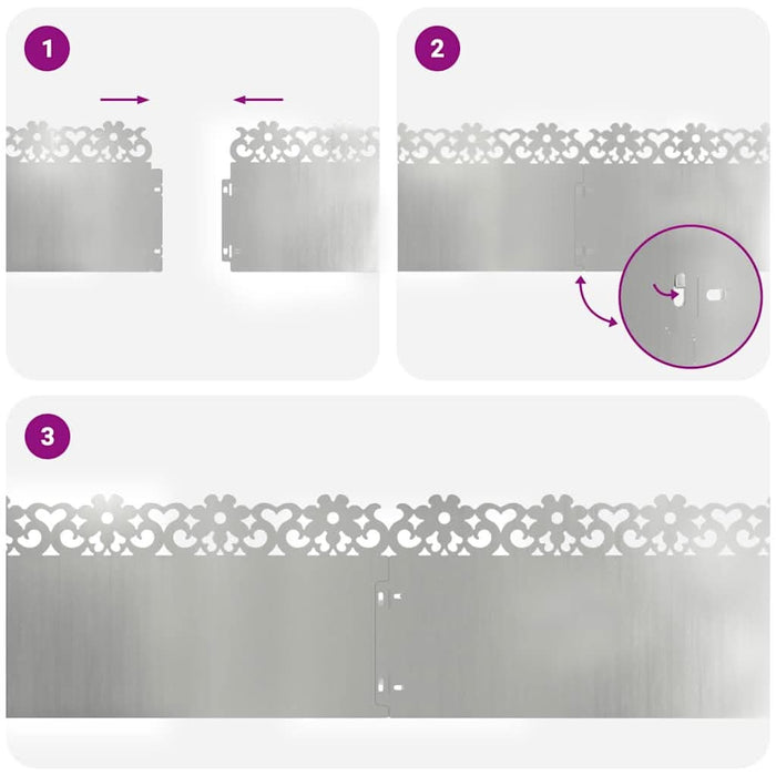 Borduri pentru gazon 30 pcs Argintiu 103 x 0,05 x 22 cm - WALTI WALTI