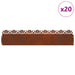 Borduri pentru gazon 20 pcs Ruginit 103 x 0,05 x 22 cm - WALTI WALTI