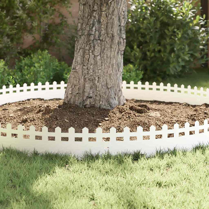 Borduri pentru gazon 30 pcs Alb 103 x 0,05 x 22 cm Oțel - WALTI WALTI
