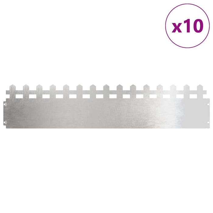 Borduri pentru gazon 10 pcs Argintiu 103 x 0,05 x 22 cm - WALTI WALTI