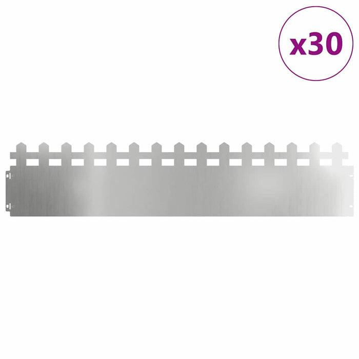 Borduri pentru gazon 30 pcs Argintiu 103 x 0,05 x 22 cm - WALTI WALTI