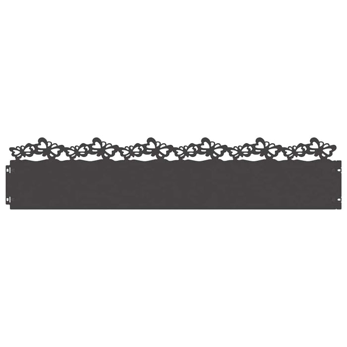 Borduri pentru gazon 10 pcs Negru 103 x 0,05 x 22 cm Oțel - WALTI WALTI