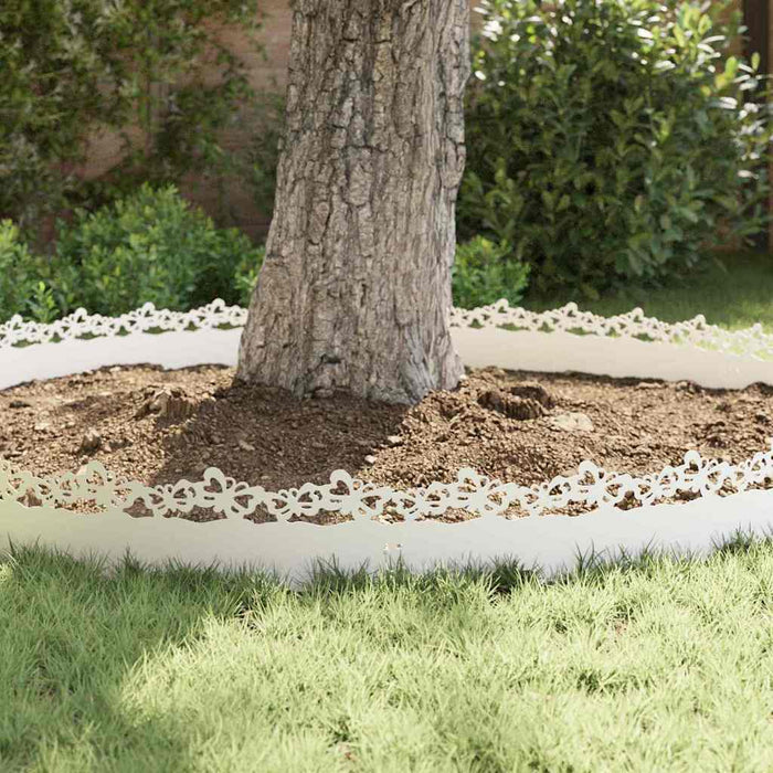 Borduri pentru gazon 30 pcs Alb 103 x 0,05 x 22 cm Oțel - WALTI WALTI