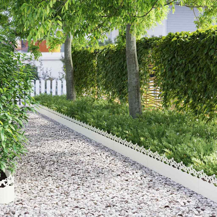 Borduri pentru gazon 30 pcs Alb 103 x 0,05 x 22 cm Oțel - WALTI WALTI