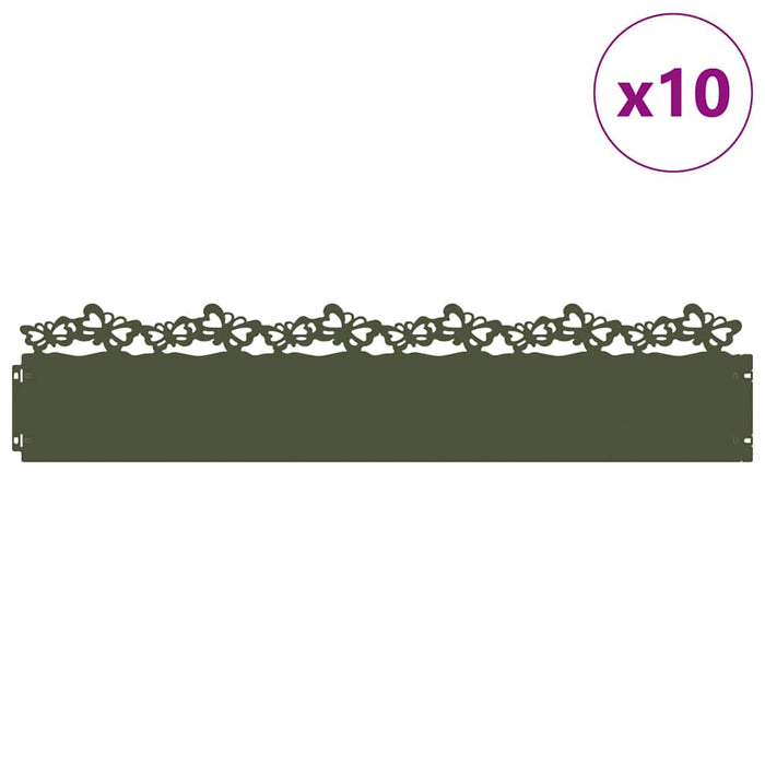 Borduri pentru gazon 10 pcs Verde măsliniu 103 x 0,05 x 22 cm - WALTI WALTI