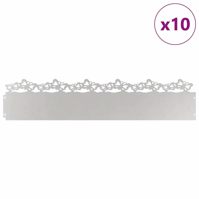 Borduri pentru gazon 10 pcs Argintiu 103 x 0,05 x 22 cm - WALTI WALTI