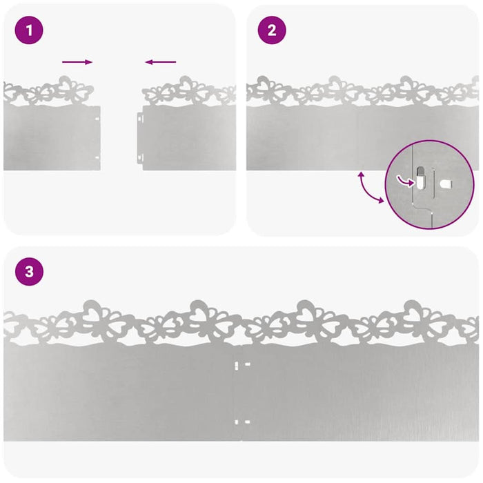 Borduri pentru gazon 20 pcs Argintiu 103 x 0,05 x 22 cm - WALTI WALTI