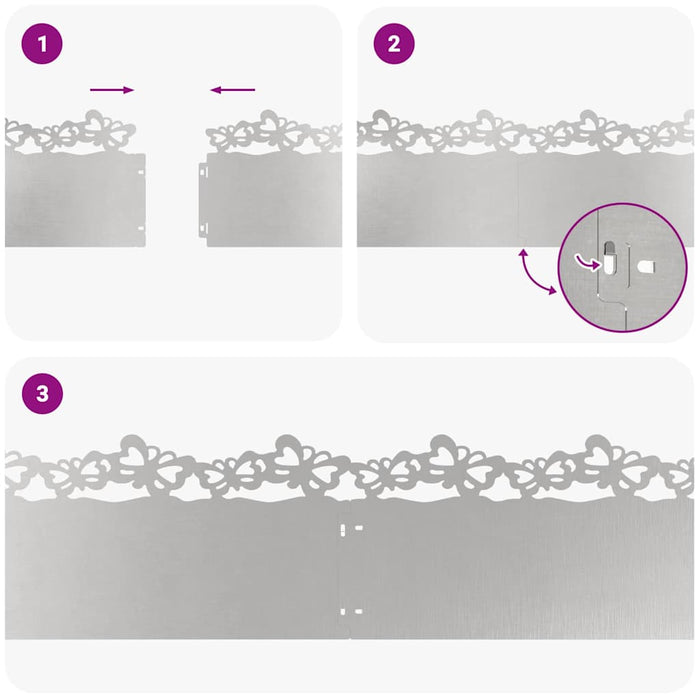 Borduri pentru gazon 30 pcs Argintiu 103 x 0,05 x 22 cm - WALTI WALTI