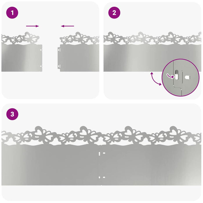 Borduri pentru gazon 20 pcs Argintiu 103 x 0,05 x 22 cm - WALTI WALTI