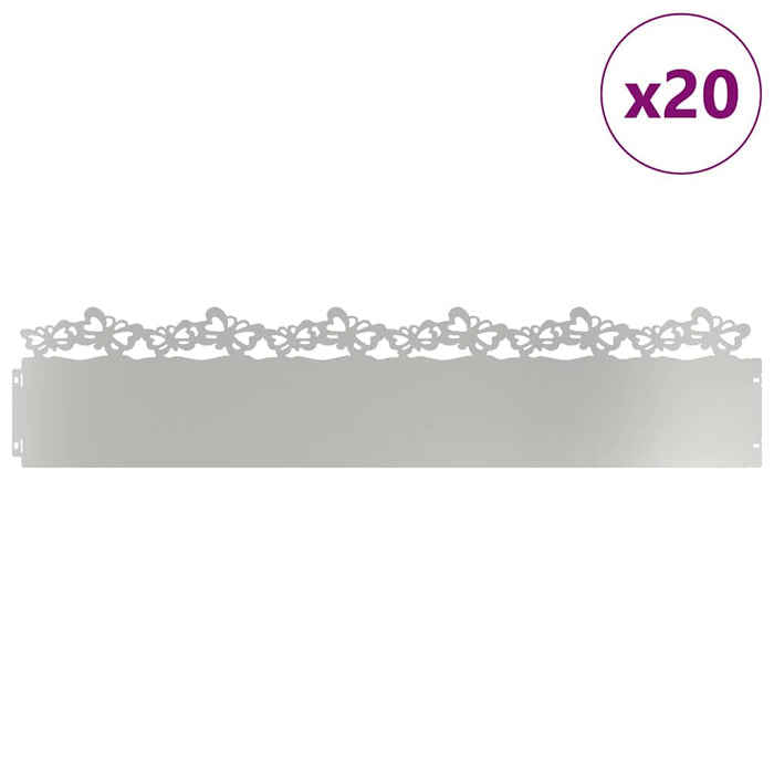 Borduri pentru gazon 20 pcs Argintiu 103 x 0,05 x 22 cm - WALTI WALTI