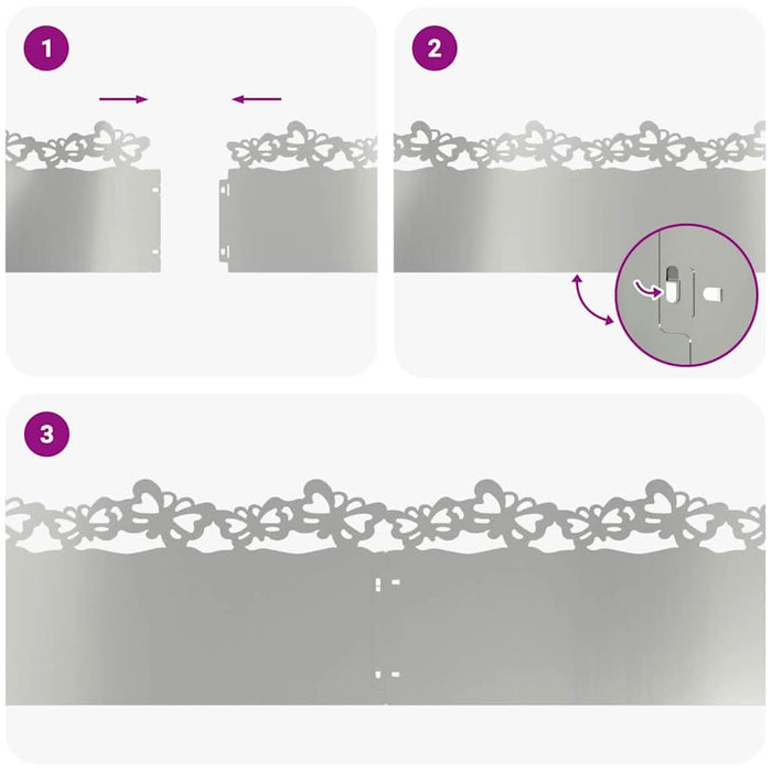 Borduri pentru gazon 30 pcs Argintiu 103 x 0,05 x 22 cm - WALTI WALTI