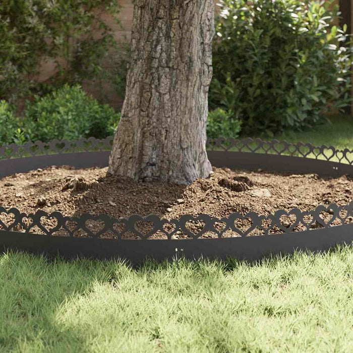 Borduri pentru gazon 10 pcs Negru 103 x 0,05 x 22 cm Oțel - WALTI WALTI
