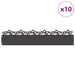 Borduri pentru gazon 10 pcs Negru 103 x 0,05 x 22 cm Oțel - WALTI WALTI