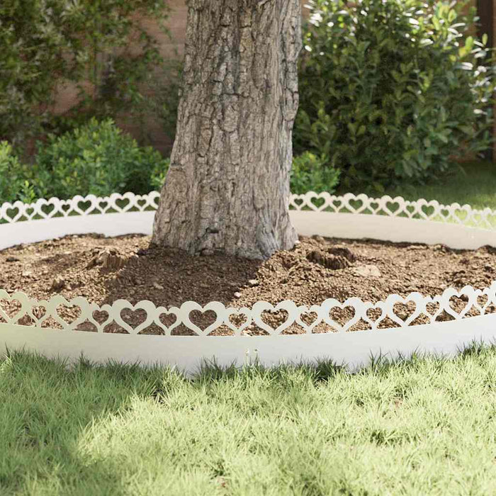 Borduri pentru gazon 10 pcs Alb 103 x 0,05 x 22 cm Oțel - WALTI WALTI