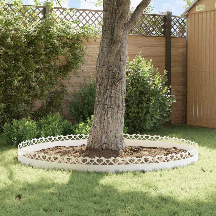 Borduri pentru gazon 10 pcs Alb 103 x 0,05 x 22 cm Oțel - WALTI WALTI