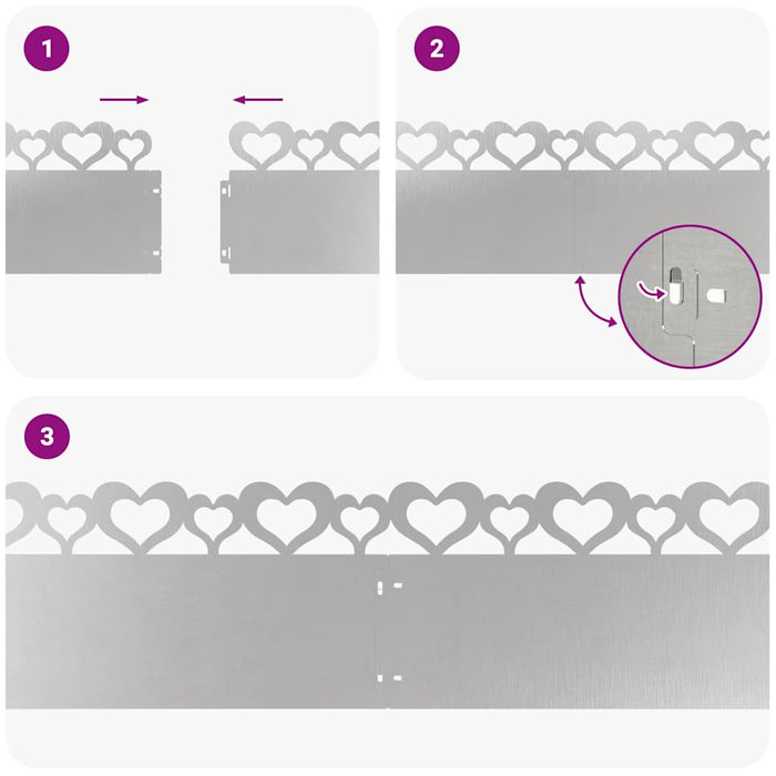Borduri pentru gazon 10 pcs Argintiu 103 x 0,05 x 22 cm - WALTI WALTI