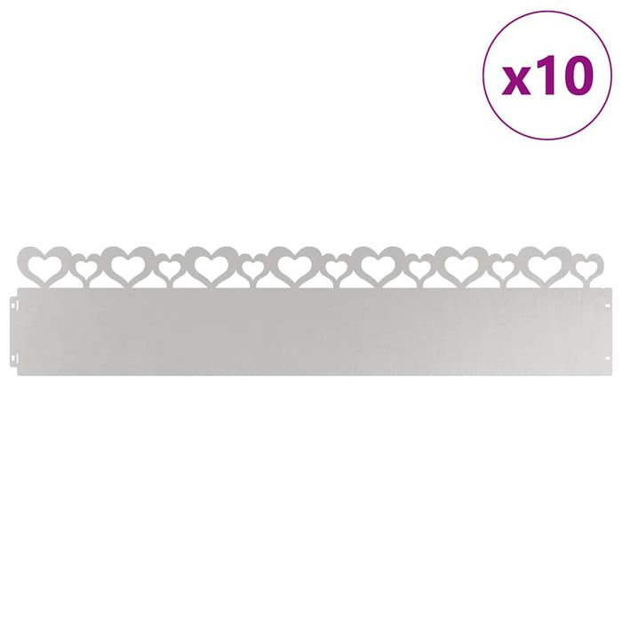 Borduri pentru gazon 10 pcs Argintiu 103 x 0,05 x 22 cm - WALTI WALTI