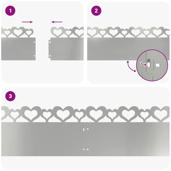 Borduri pentru gazon 10 pcs Argintiu 103 x 0,05 x 22 cm - WALTI WALTI
