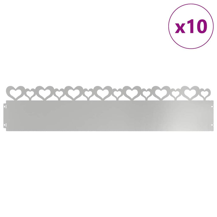 Borduri pentru gazon 10 pcs Argintiu 103 x 0,05 x 22 cm - WALTI WALTI