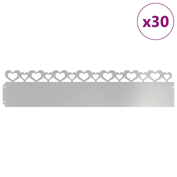 Borduri pentru gazon 30 pcs Argintiu 103 x 0,05 x 22 cm - WALTI WALTI