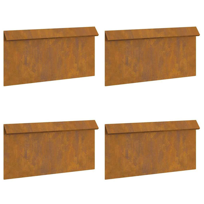 Gard pentru melci 4 pcs Ruginit 50 x 3,5 x 25 cm - WALTI WALTI