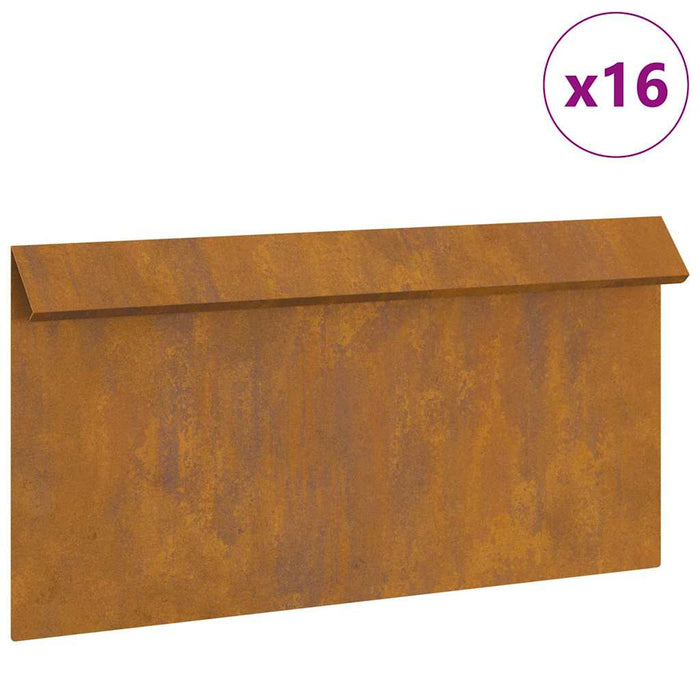 Gard pentru melci 16 pcs Ruginit 50 x 3,5 x 25 cm - WALTI WALTI