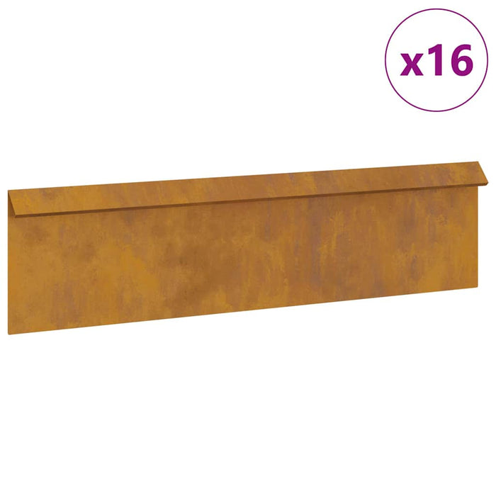 Gard pentru melci 16 pcs Ruginit 100 x 3,5 x 25 cm - WALTI WALTI