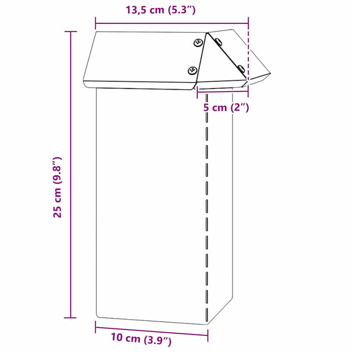 Gard pentru melci Argintiu 13,5 x 13,5 x 25 cm Oțel Galvanizat - WALTI WALTI