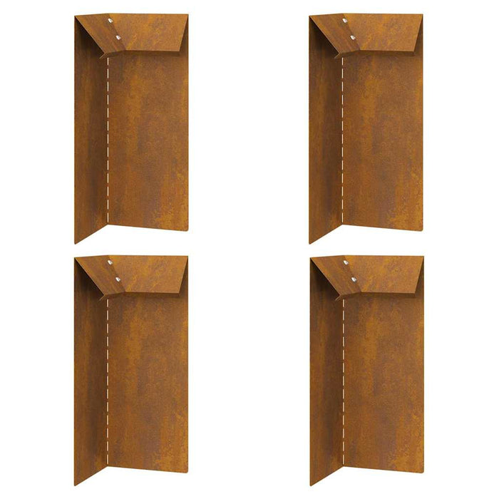 Gard pentru melci 4 pcs Ruginit 10 x 10 x 25 cm - WALTI WALTI