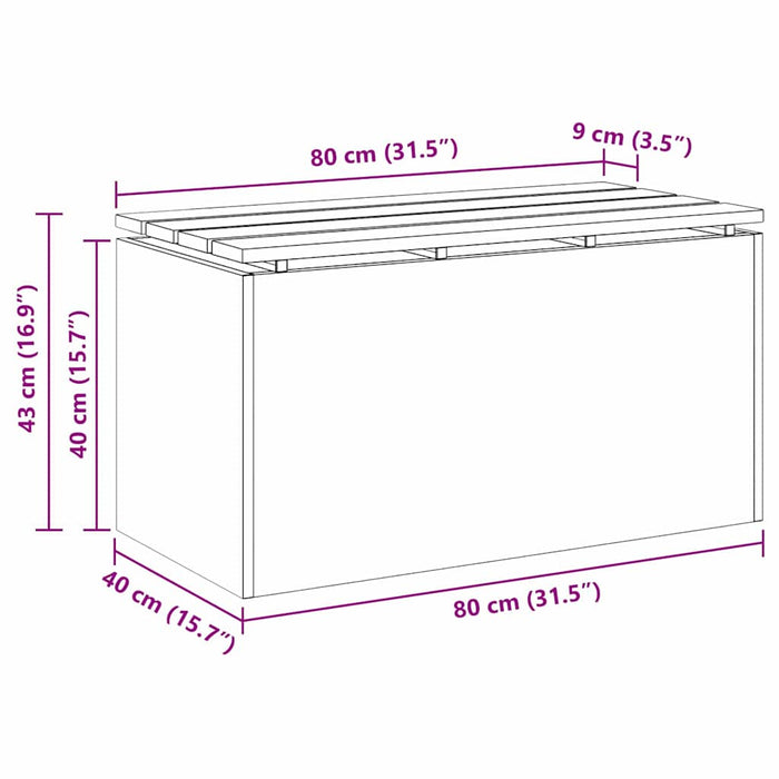 Bancă de grădină Alb 80 x 40 x 43 cm Oțel - WALTI WALTI