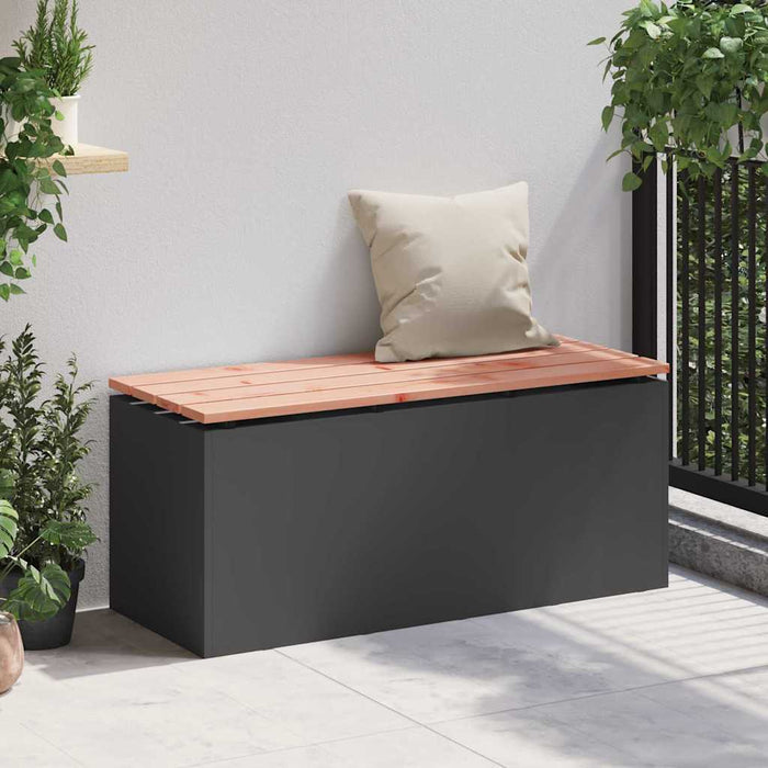 Bancă de grădină Negru 100 x 40 x 43 cm Oțel WALTI