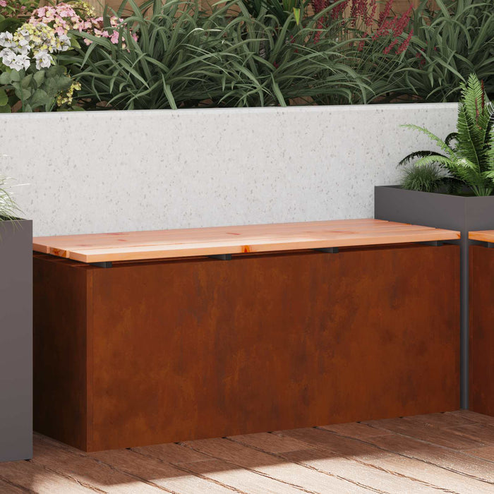 Bancă de grădină 2 -Seater 100 x 40 x 43 cm Ruginit WALTI