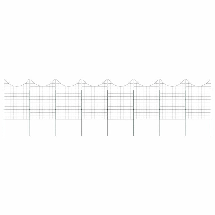 Set gard pentru iaz 8 pcs Verde 50 x 80 cm Oțel - WALTI WALTI